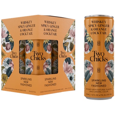 Two Chicks, New Fashioned Sparkling Whiskey Cocktail 4-Pack